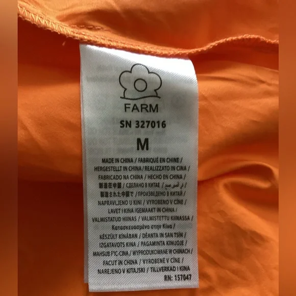 FARM Rio Bicolor Sleeveless Organic Cotton Midi Dress Orange Guava - Picture 9 of 14